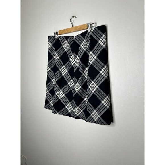 Talbots Women Black Buffalo Plaid Checkered Pencil Skirt Wool Blend Size 12 - Picture 8 of 10